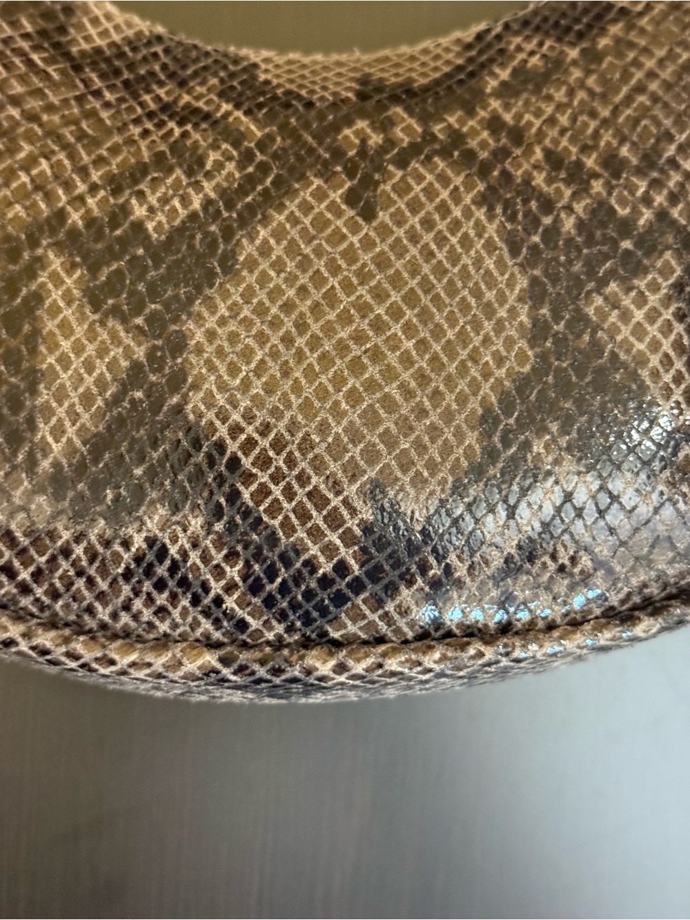 Marlon Made in Italy Genuine Leather Snake-Print Shoulder/Crossbody Purse NWT - Picture 5 of 10